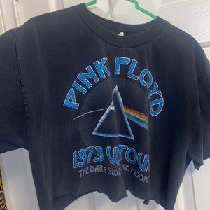 Vintage Pink Floyd Dark Side of Moon cropped cut tee